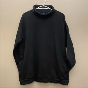Ripzone Black Oversized Turtleneck Tunic Sweatshirt w Pockets